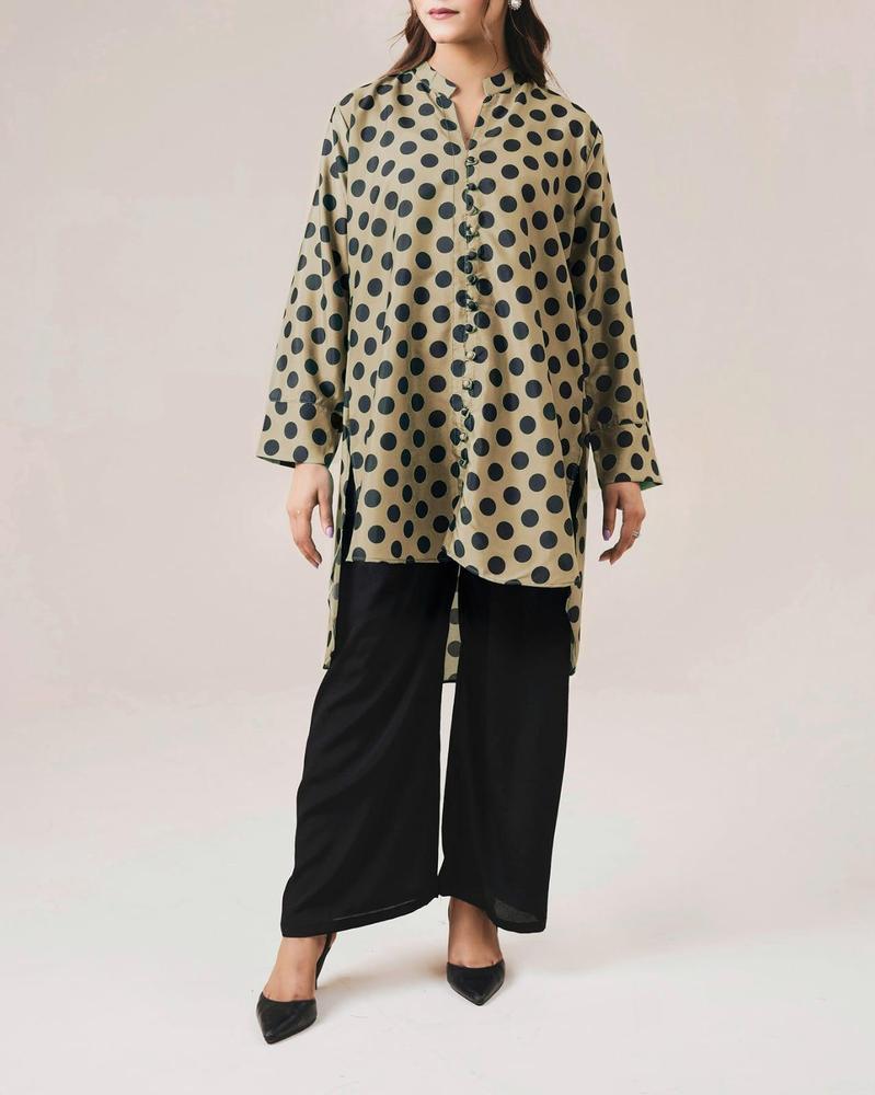 2 Pcs Women's Stitched Grip Printed Shirt And Trouser