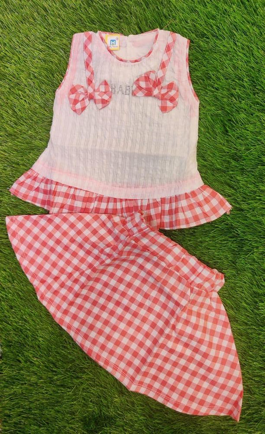 Baby Girl's Cotton Shirt And Skirt