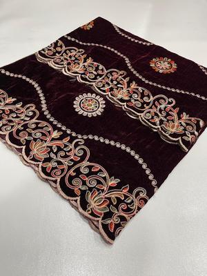 Women's Velvet Embroidered Border Shawl