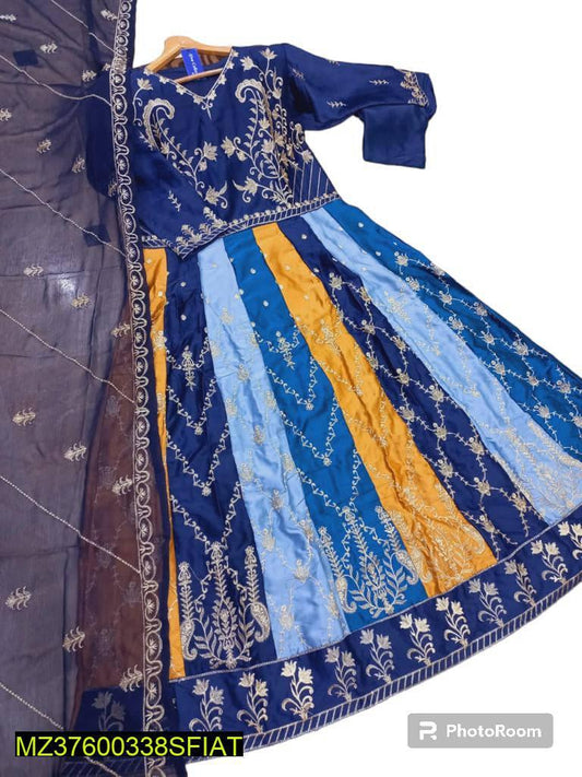 3 Pcs Women's Stitched Shamoz Silk Embroidered Suit