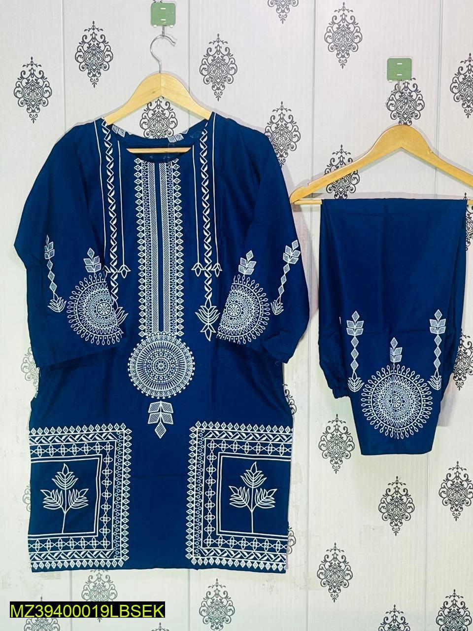 Linen Block Printed 2 Pcs Suit