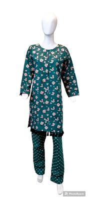 2 Pcs Women's Stitched Cotton Wool Printed Suit