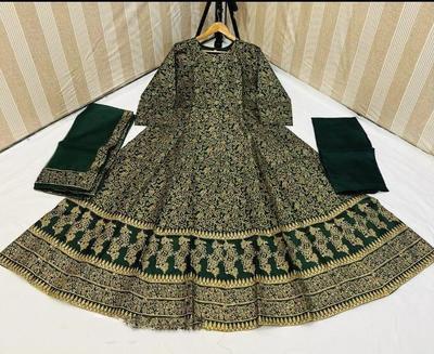 3 Pcs Women's Stitched Katan Silk steam Print Suit