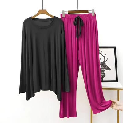 2 Pcs Women's Stitched Cotton Jersey Plain Sleepwear