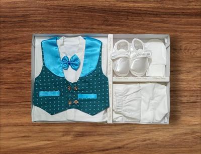 6 Pcs Baby Boy Cotton Blended Plain Clothing Gift Set