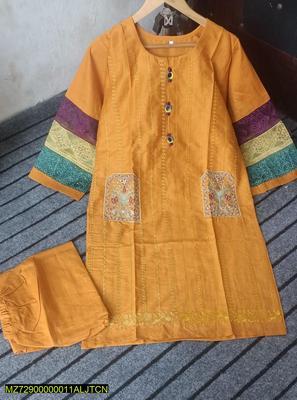 2 Pcs Women's Stitched Cotton Printed Suit