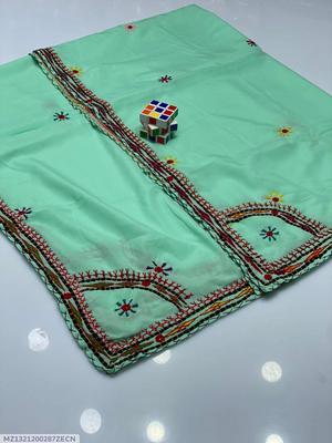 Women's Swiss Embroidered Border Shawl