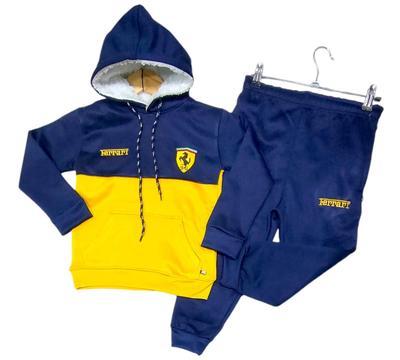 2 Pcs Boy's Polyester Printed Hoodie Tracksuit