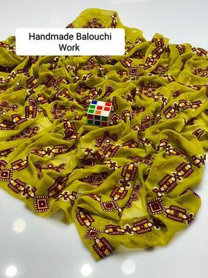 1 Pc Women's Stitched Chiffon Hand Work Dupatta