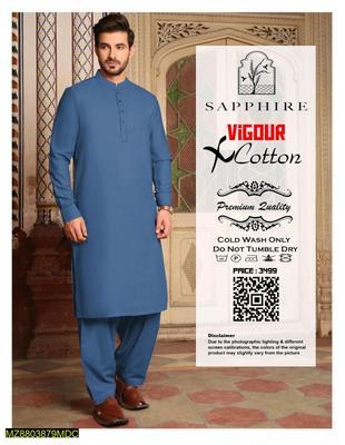 Men's Unstitched Cotton Plain Suit