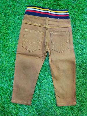 Boy's Stitched Cotton Plain Pants