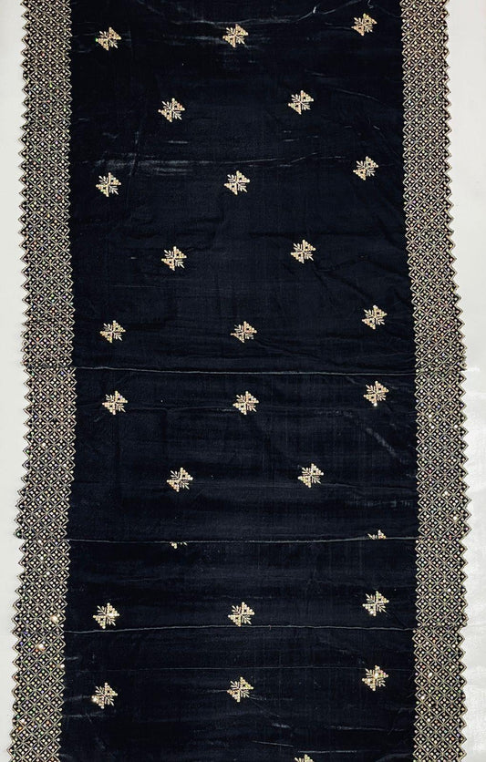 Women's Velvet Embroidered Border Shawl