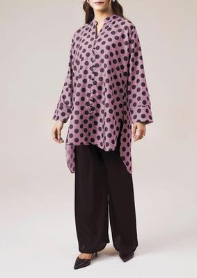 2 Pcs Women's Stitched Grip Printed Shirt And Trouser