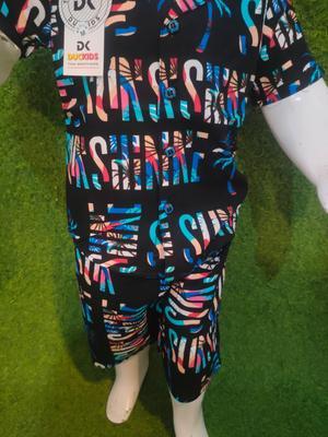 2 Pcs Boy's Linen Printed Tracksuit