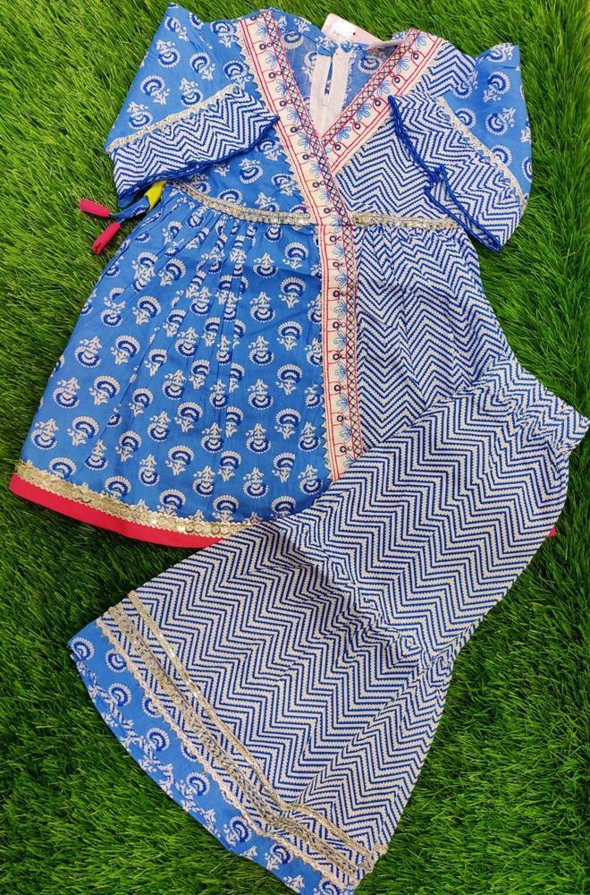 Girl's Cotton Printed Shirt And Trouser