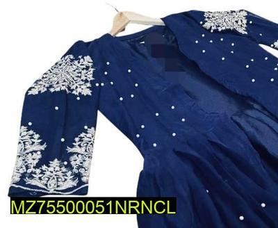 3 Pcs Women's Stitched Silk Embroidered Suit