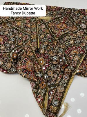 1 Pc Women's Stitched Organza Sequins Embroidered Dupatta