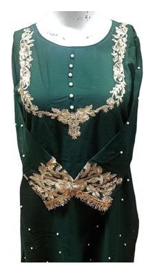 3 Pcs Women's Stitched Chiffon Silk Embroidered Suit