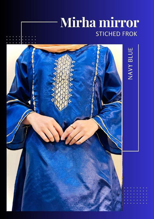 2 Pcs Women's Stitched Silk Embroidered Suit