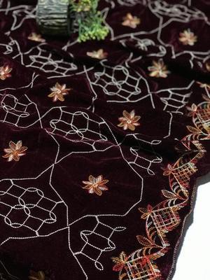 Women's Velvet Embroidered Shawl