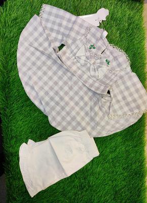 Baby Girl's Cotton Shirt And Trouser Set -