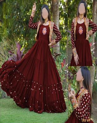 2 Pcs Women's Stitched Shamoz Silk Embroidered Maxi