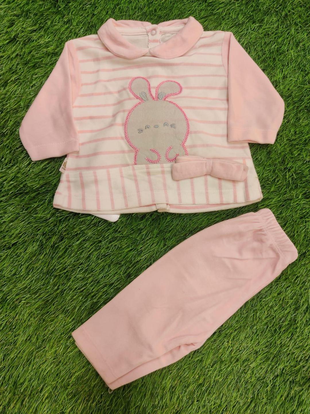 Baby Girl Velvet Printed Shirt And Trouser Set