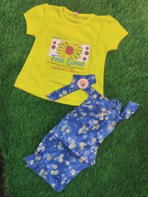 Baby Girl's Blended Shirt With Chiffon Trouser