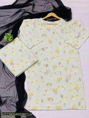 3 Pcs Women's Stitched Cotton Printed Suit