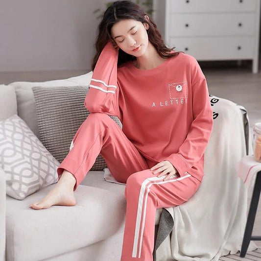 2 Pcs Women's Stitched Jersey Printed Sleepwear