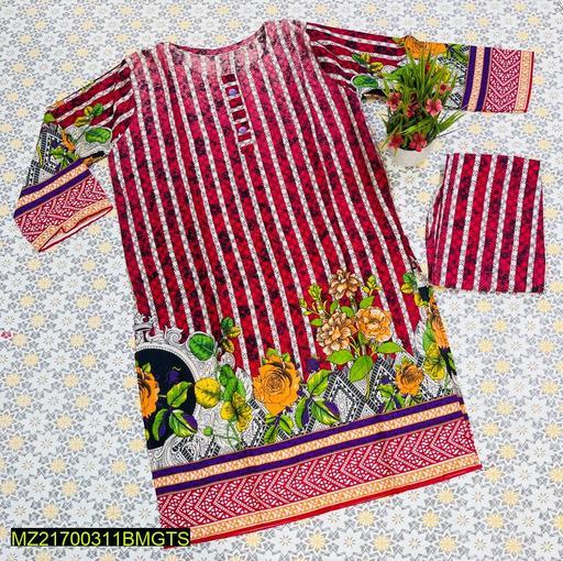 2 Pcs Printed Lawn Suit