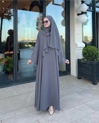 Georgette Plain Abaya With Stoller