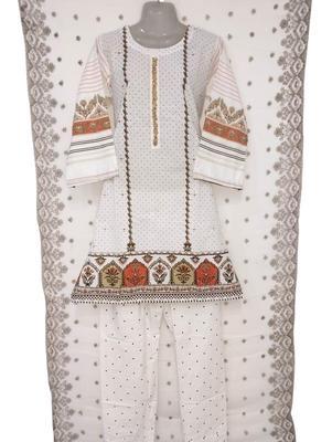 3 Pcs Women's Stitched Cotton Digital Print Suit