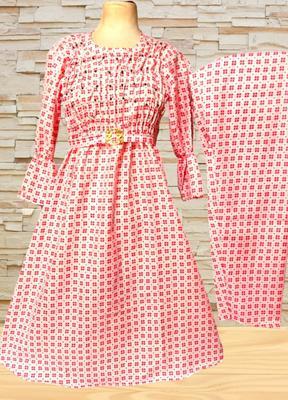 2 Pcs Women's Stitched Cotton Printed Frock And Trouser