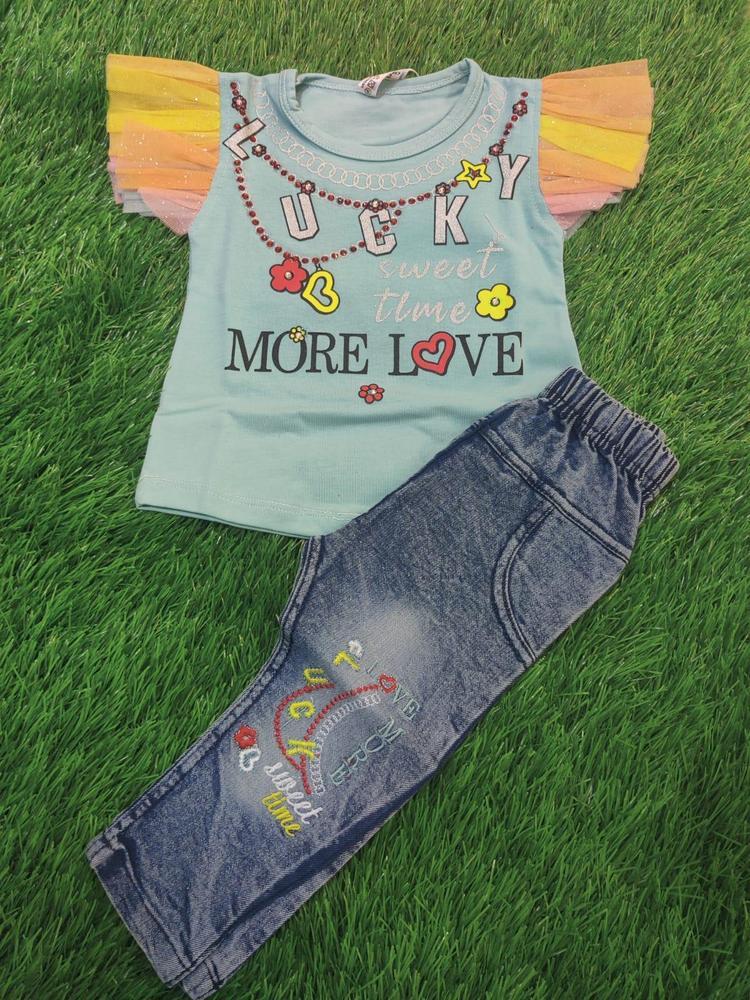 Baby Girl's Blended Shirt With Jeans