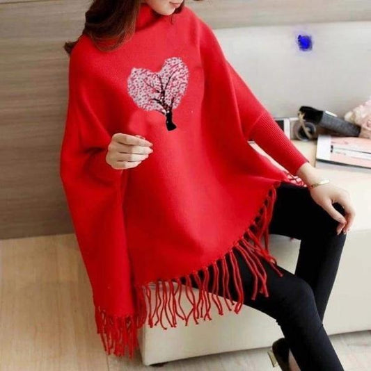 Women's Cotton Jersey Printed Poncho