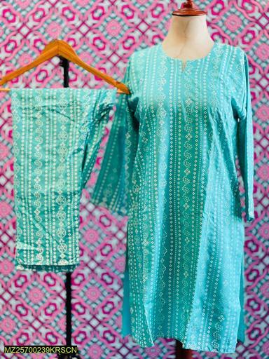 2 Piece Arabic Lawn Block Printed Chunri