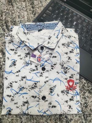 Boy's Stitched Cotton Embroidered Dress Shirt