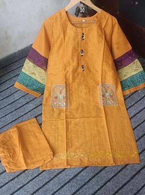 2 Pcs Women's Stitched Cotton Printed Suit