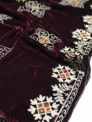 Women's Velvet Embroidered Shawl