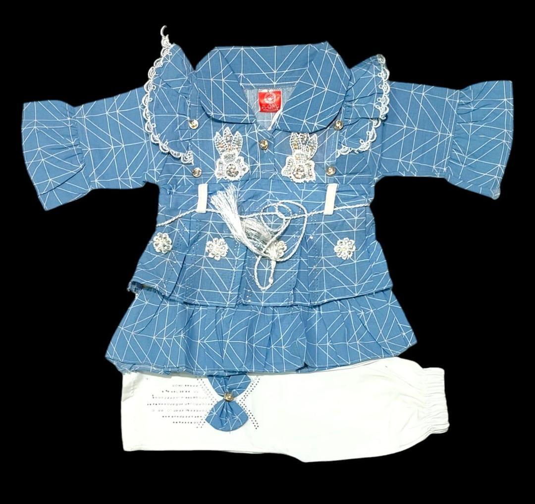 2 Pcs Baby Girl Frock With Trouser