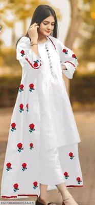 3 Pcs Women's Stitched Katan Silk Embroidered Gown Suit