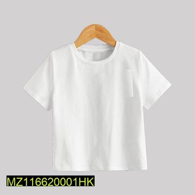 Kid's Stitched Cotton Jersey Plain T-Shirt