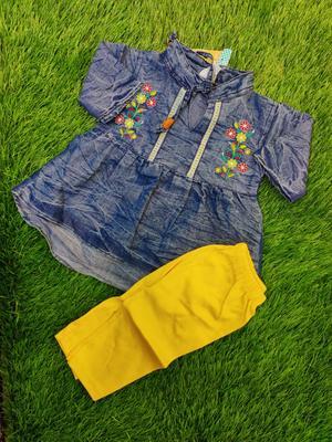 Baby Girl's Cotton Blended Shirt And Trouser Set -