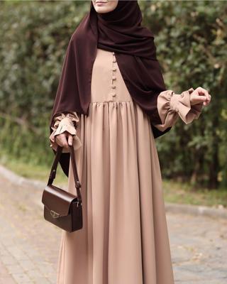 Georgette Plain Abaya With Stoller