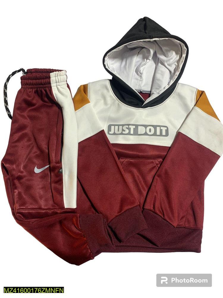 2 Pcs Boy's Stitched Polyester Printed Track Suit