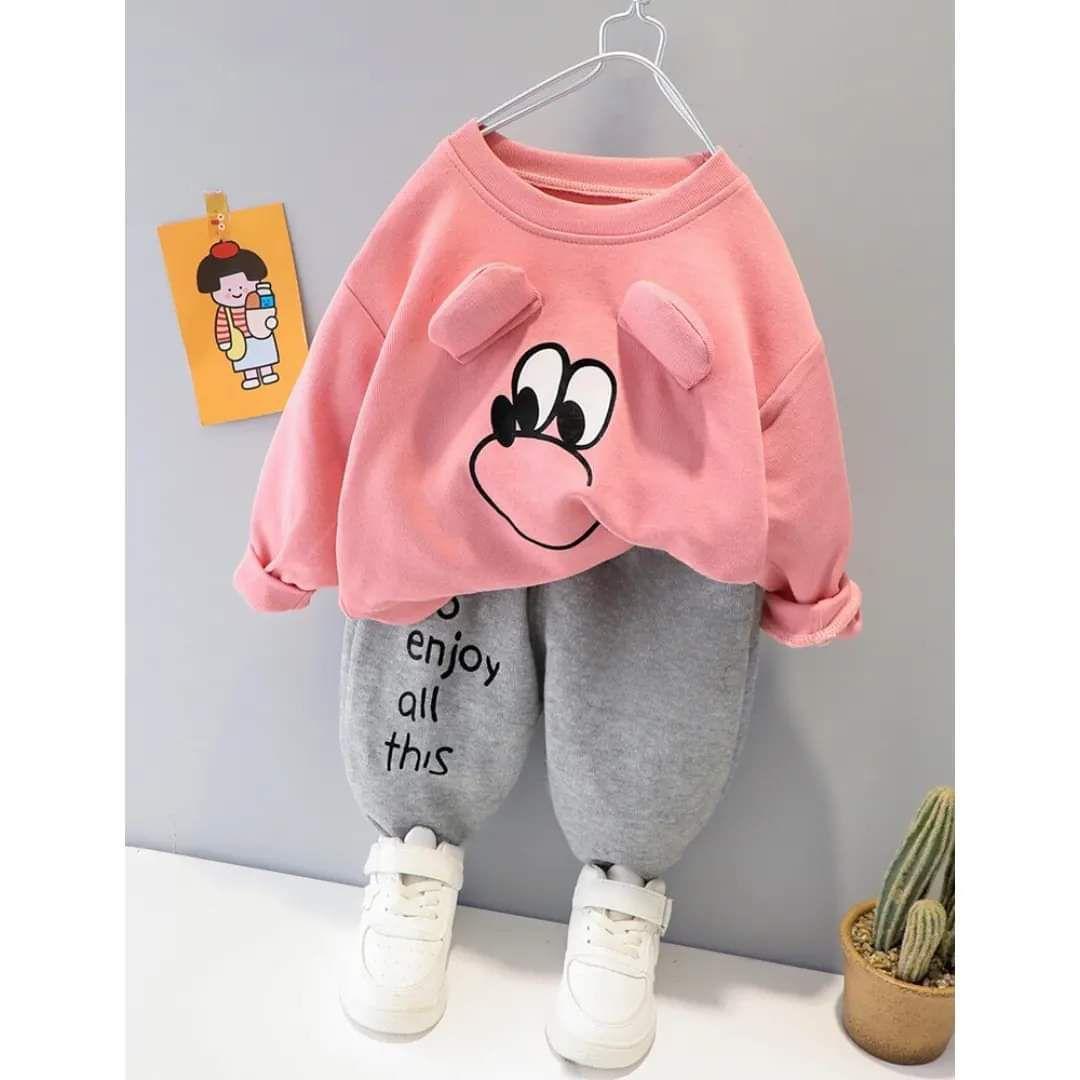 2 Pcs Boy's Fleece Printed Tracksuit