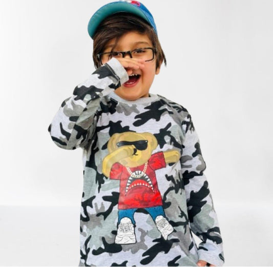 1 Pc Boy's Stitched Jersey Printed Full Sleeves Shirt