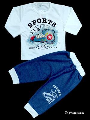 Baby Boy's Jersey Shirt And Trouser Set -