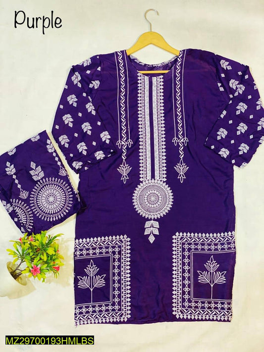 2 Pcs Stitched Lawn Suit